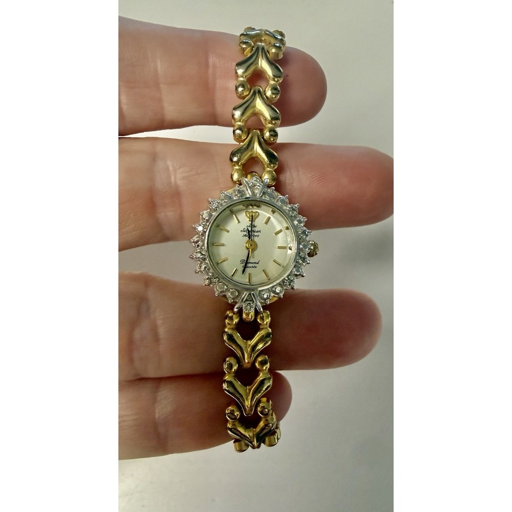 Vintage Jules Jurgensen Women's Real  Diamond Quartz Wristwatch Works Rare!